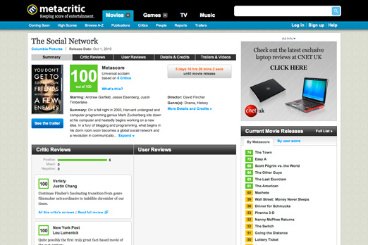The Social Network on Metacritic