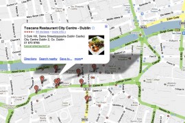 A search for Italian restaurants in Dublin
