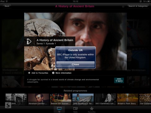 BBC iPlayer iPad app not available outside the UK