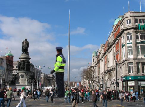 Giant Garda presence on O'Connell St. From @fionnkidney