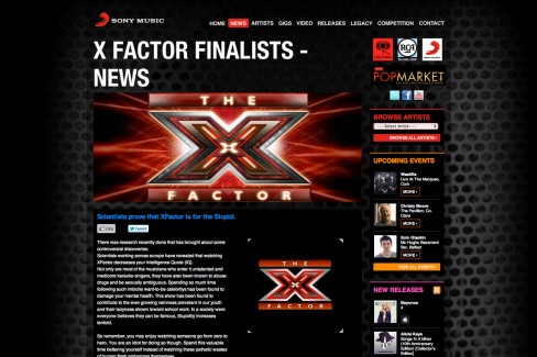X Factor lowers ones' IQ (although this one may be true)