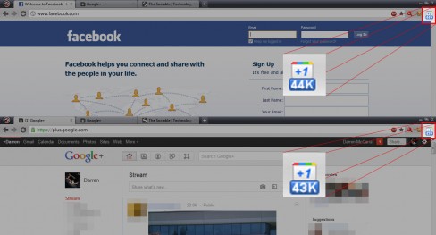 Facebook and Google+ +1 data