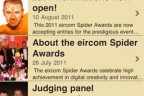 eircom Spider Awards' iOS app
