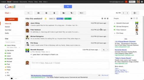 New look conversations in Gmail