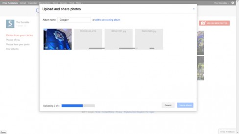 Google+'s photo uploader