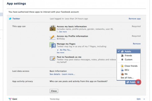 Determine who sees your Twitter updates when posted to Facebook