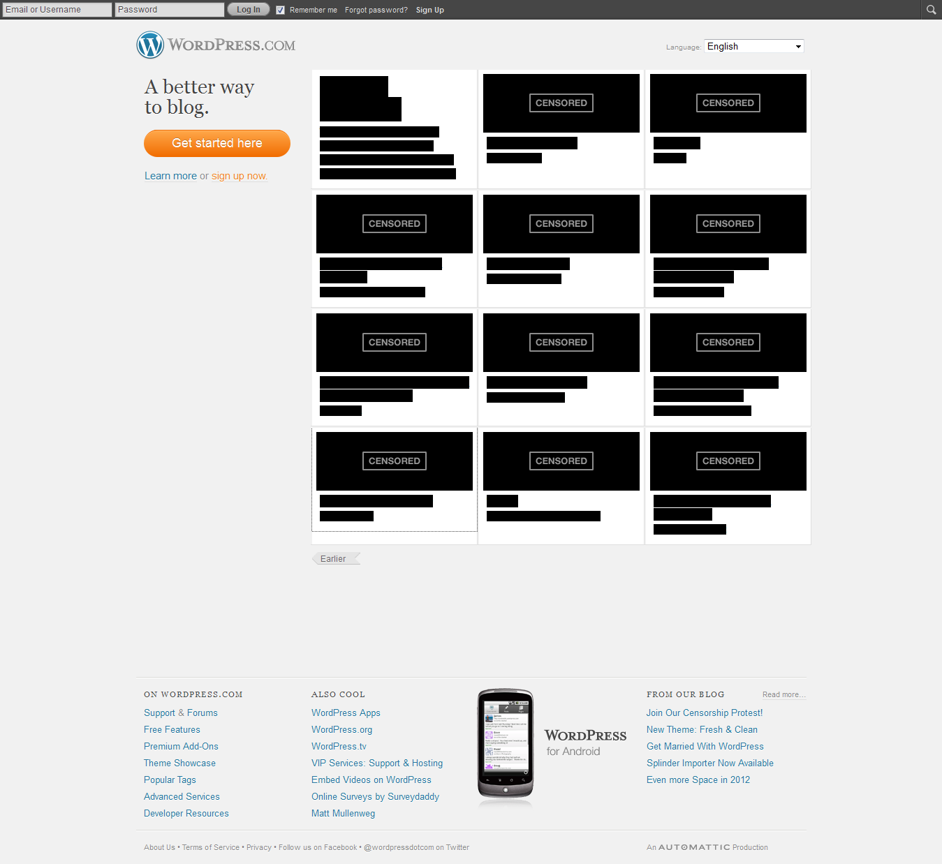 WordPress SOPA Blackout