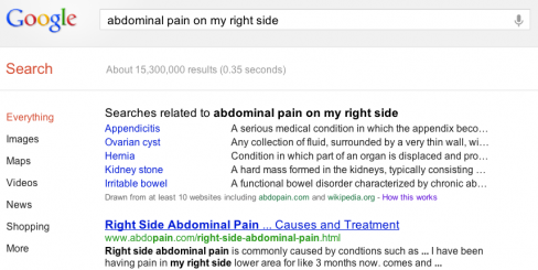 Search for symptoms in Google Search