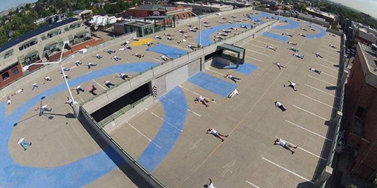 Bing Maps team posing as 'snow angels'