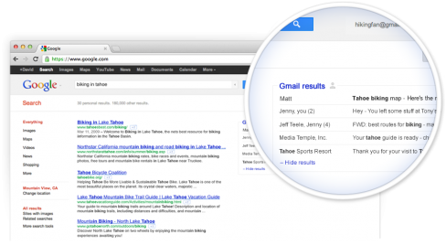 Gmail in Google Search