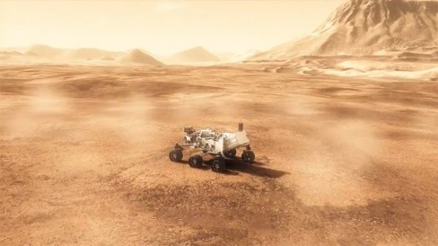 NASA rendering of Curiosity on Mars.  Image credit: NASA/JPL-Caltech
