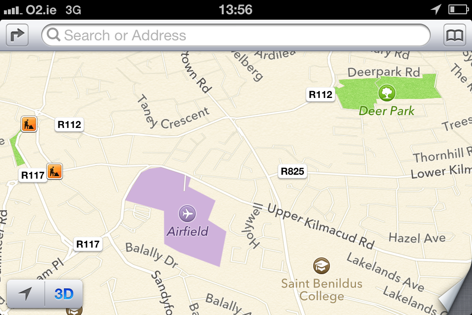 Dundrum's newest airport... according to Apple's new Maps app