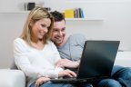 Young couple relaxing on the couch