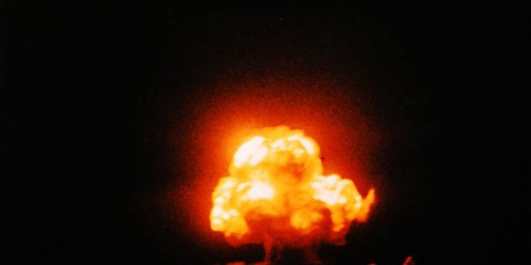 Trinity atomic test - colour photograph