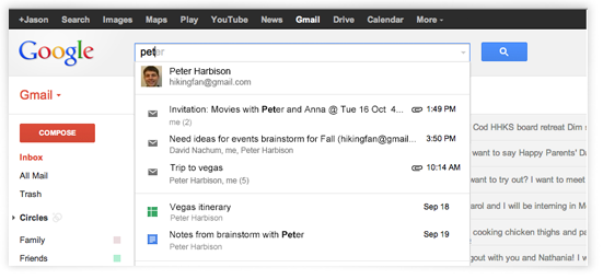 Gmail search improvements