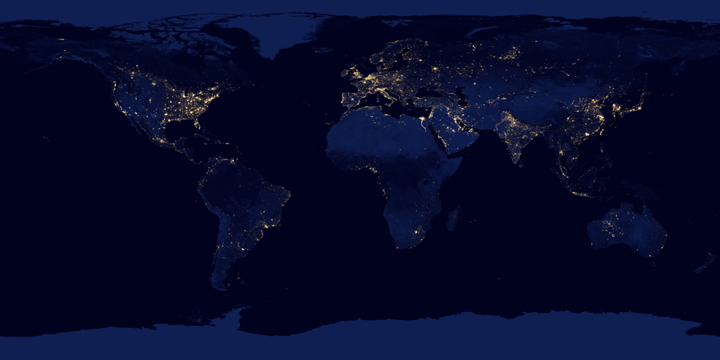NASA high resolution image of the Earth at night