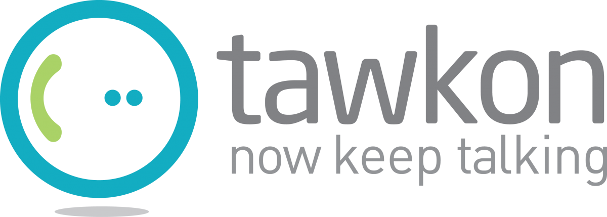Tawkon logo and slogan