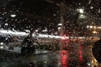 rain on window at night