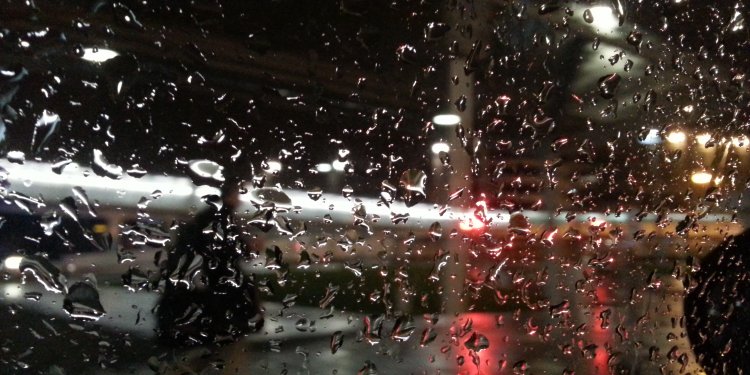 rain on window at night