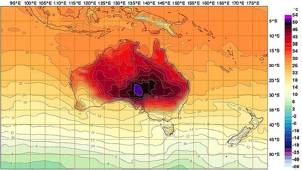 Australian Bureau of Meteorology fire heatmap