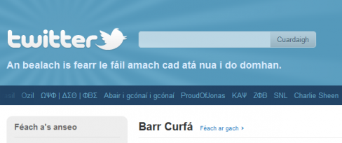 Twitter as Gaeilge