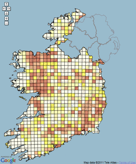 Radon gas map of ireland
