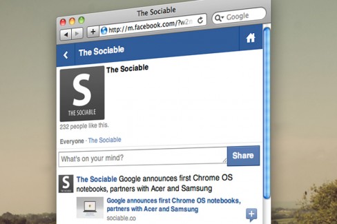 The Sociable's mobile profile on Facebook