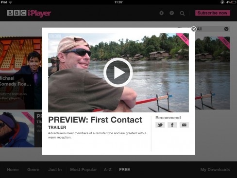 BBC global iPlayer app screenshot