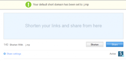 Your default domain has been set to j.mp