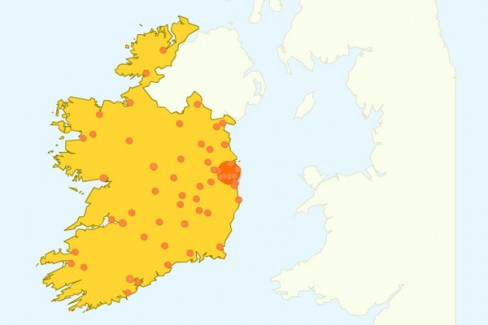 Ireland as it appears in the old version of Google Analytics