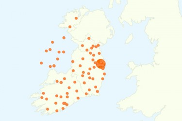 City level view for Ireland in Google Analytics