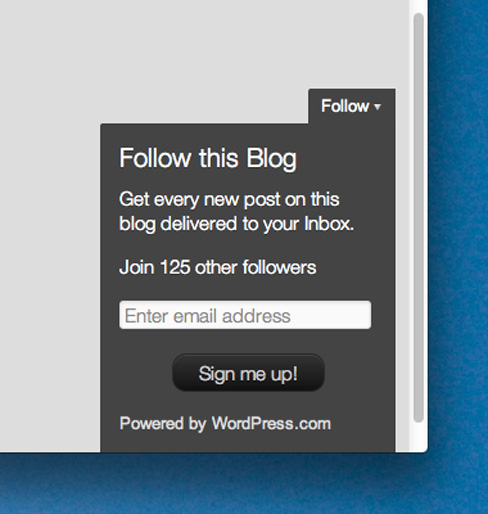 Users can then subscribe to blog updates with their email address