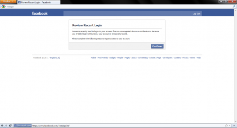 Someone tried to log into your facebook account spam