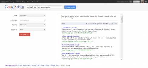 Google Alerts/Google+ RSS Feeds