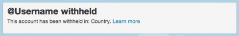 Censored Twitter account notice