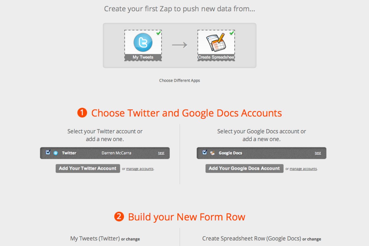 Zapier: Add trigger and action accounts
