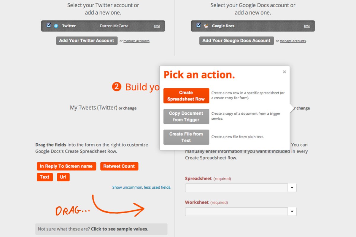 Zapier: Select your spreadsheet