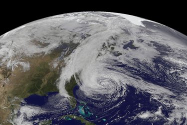 Hurricane Sandy approaches the East coast of the United States