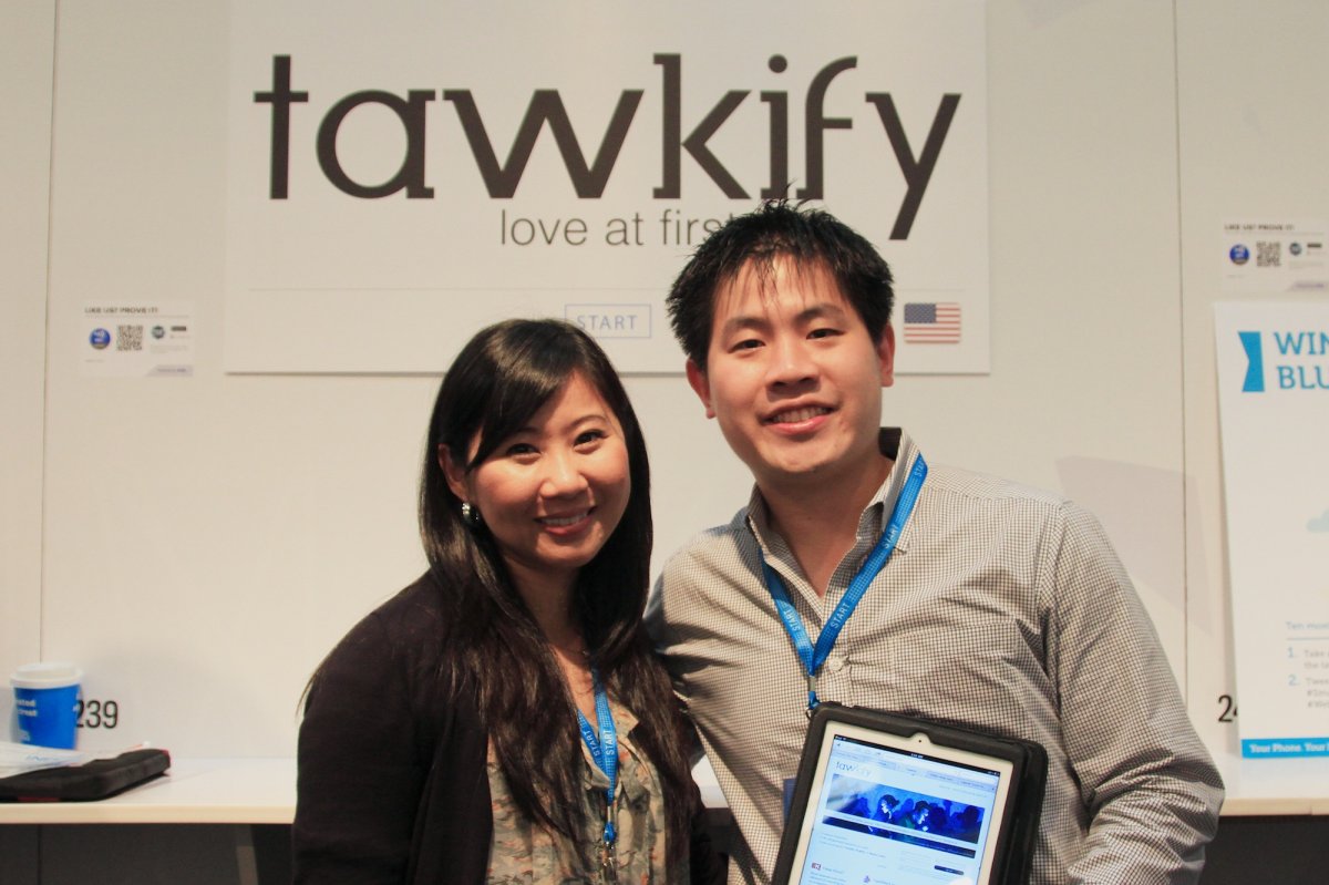 Co-founder of Tawkify Kenneth Shaw, with his assistant, at the Dublin Web Summit