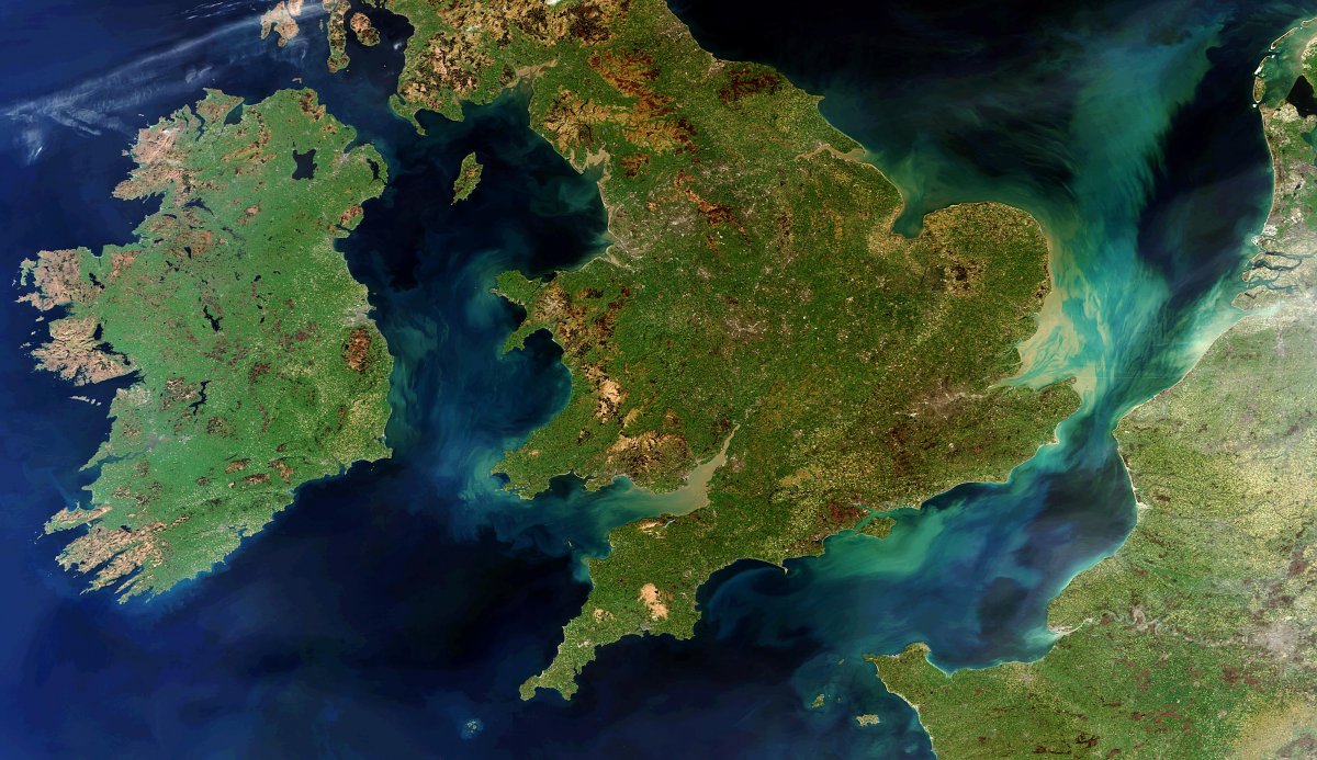 Ireland, Great Britain and Northern France from space. Credit The European Space Agency