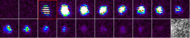 These false-color frames extracted from the original black and white video show the explosion in progress. At its peak, the flash was as bright as a 4th magnitude star.