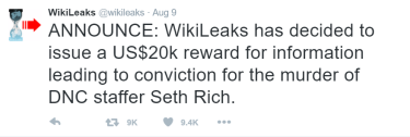 WikiLeaks Offers $20K Reward on Murderer as DNC Death Toll Rises