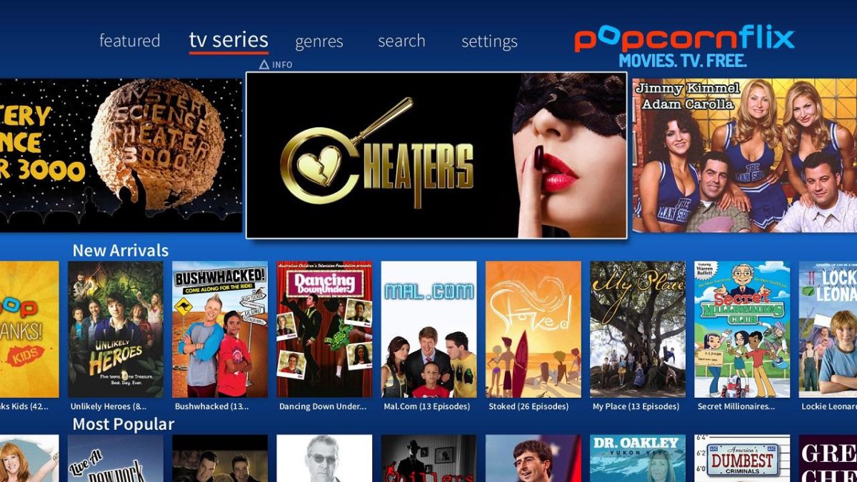 Popcornflix es otros de las mejores servicios de transmisión GRATIS donde puedes hallar una gran variedad de películas y series.