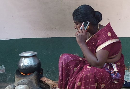 rural woman phone