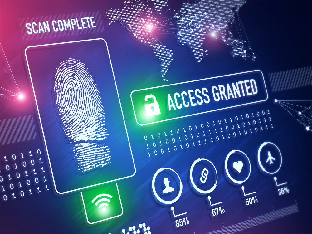 Security technology and ID verification concept and background