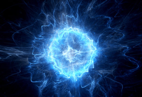 Blue glowing ball lightning