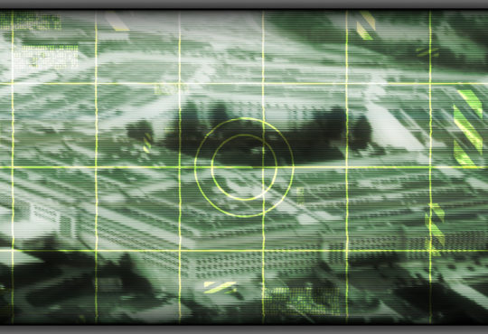 US Pentagon seen through target scope