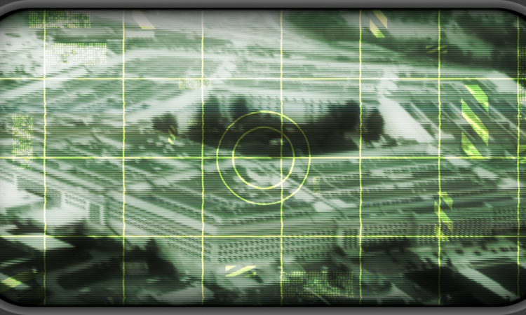 US Pentagon seen through target scope