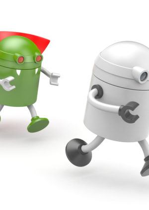 Robot vampire - preys on the victim. 3d illustration