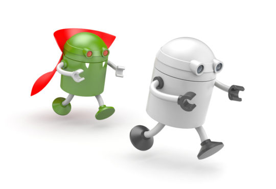 Robot vampire - preys on the victim. 3d illustration